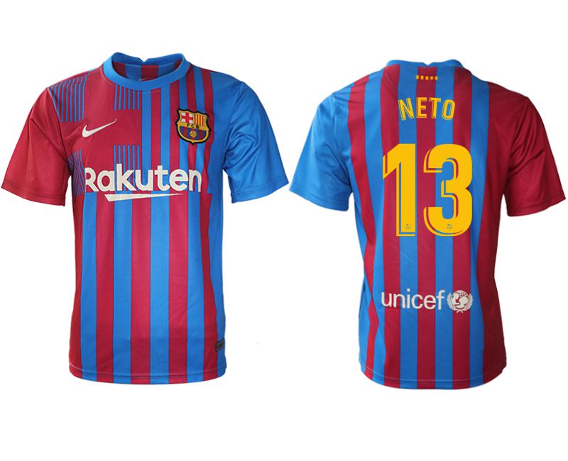 Men 2021-2022 Club Barcelona home aaa version red #13 Nike Soccer Jersey